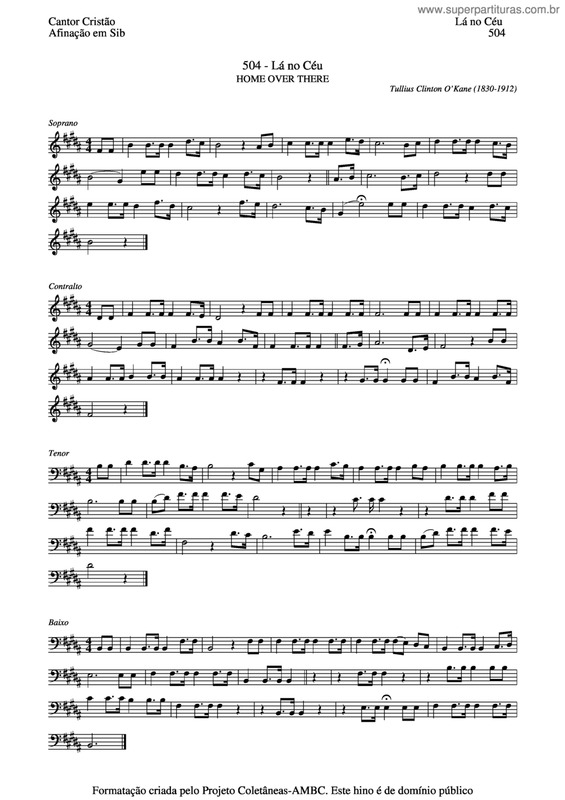 Partitura da música Lá No Céu v.3