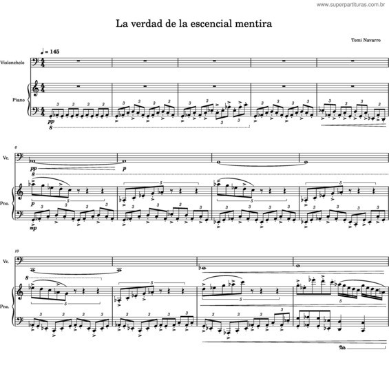 Partitura da música La Verdad De La Esencial Mentira