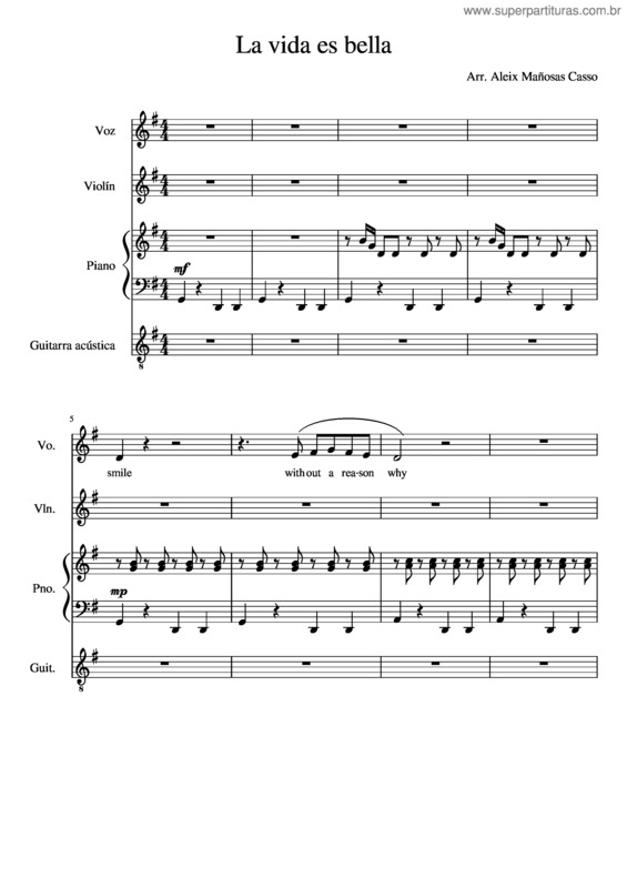 Partitura da música La Vida Es Bella v.11