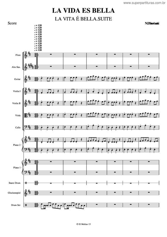 Partitura da música La Vida Es Bella v.8