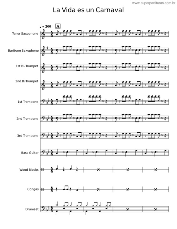 Partitura da música La Vida Es Un Carnaval v.26