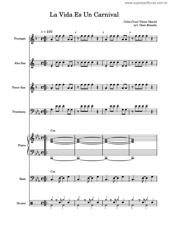 Partitura da música La Vida Es Un Carnaval v.7