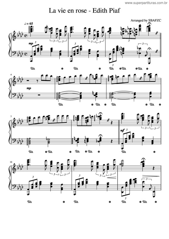 Partitura da música La Vie En Rose v.10