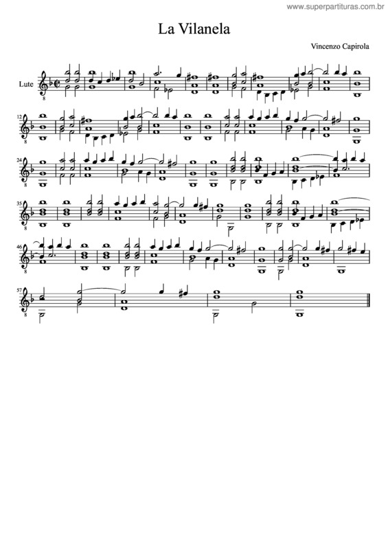 Partitura da música La Vilanela