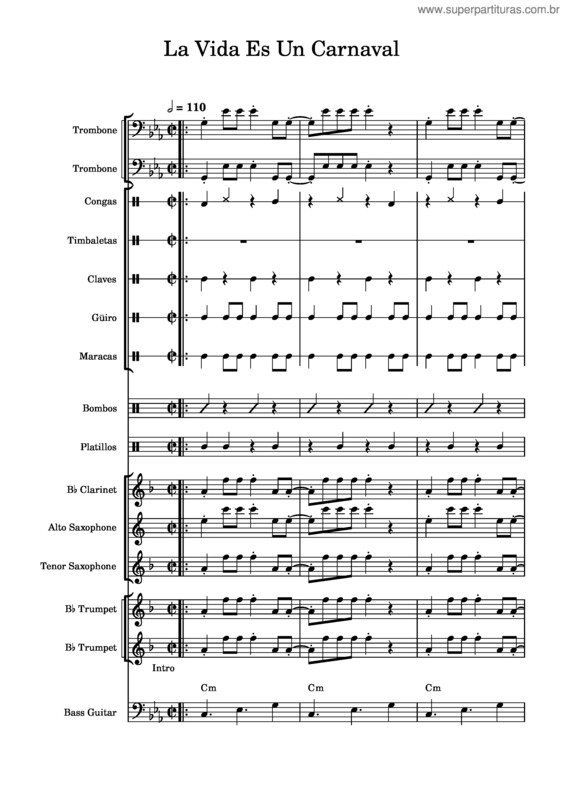 Partitura da música La_Vida_Es_Un_Carnaval