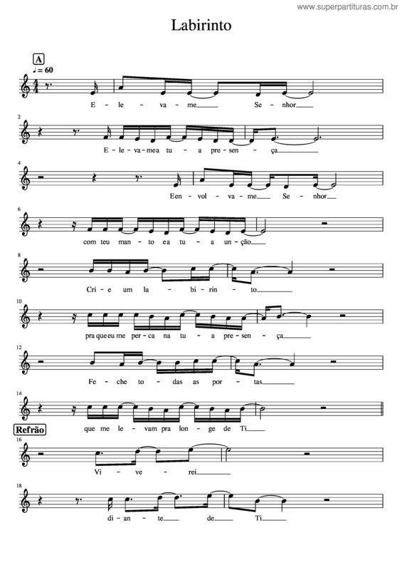 Partitura da música Labirinto v.7