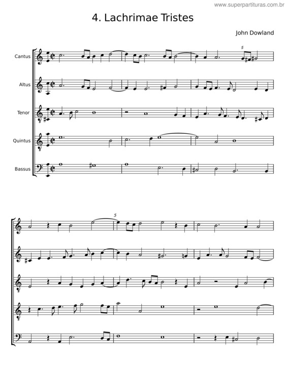 Partitura da música Lachrimae Tristes v.2