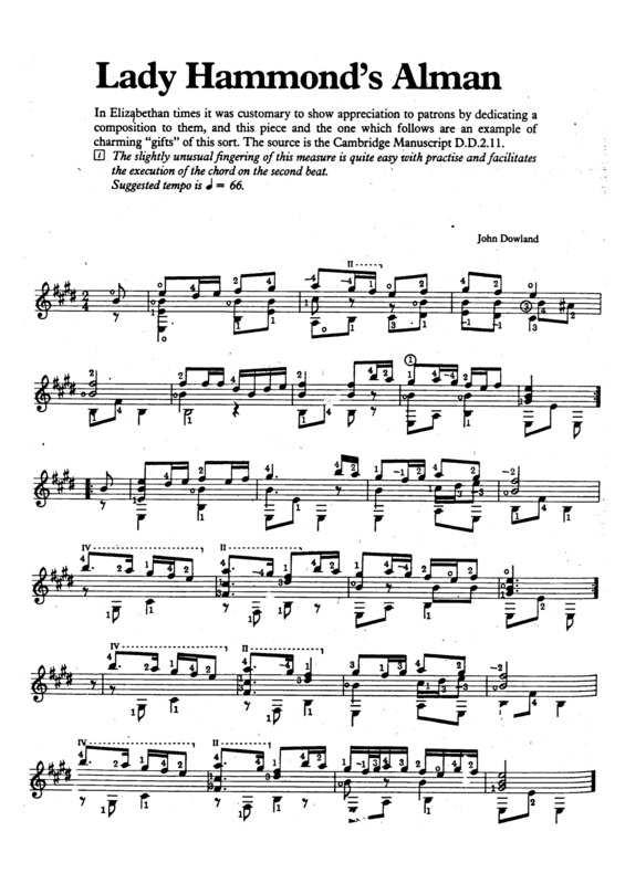 Partitura da música Lady Hammonds Alman