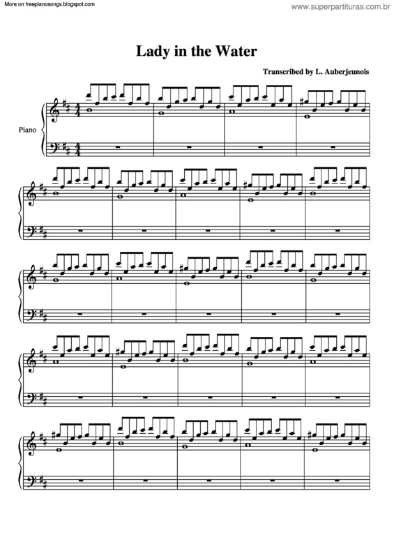 Partitura da música Lady In The Water