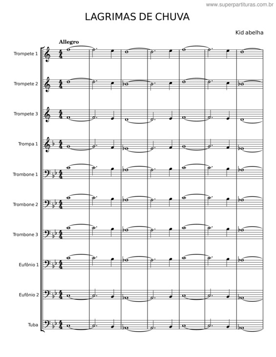 Partitura da música Lagrimas De Chuva v.2