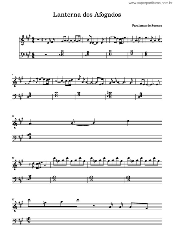 Partitura da música Lanterna Dos Afogados v.12