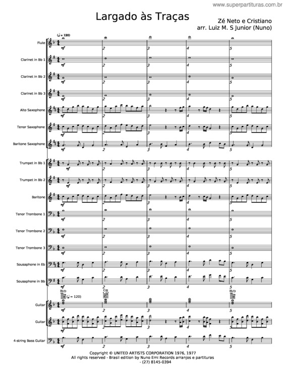 Partitura da música Largado Às Traças