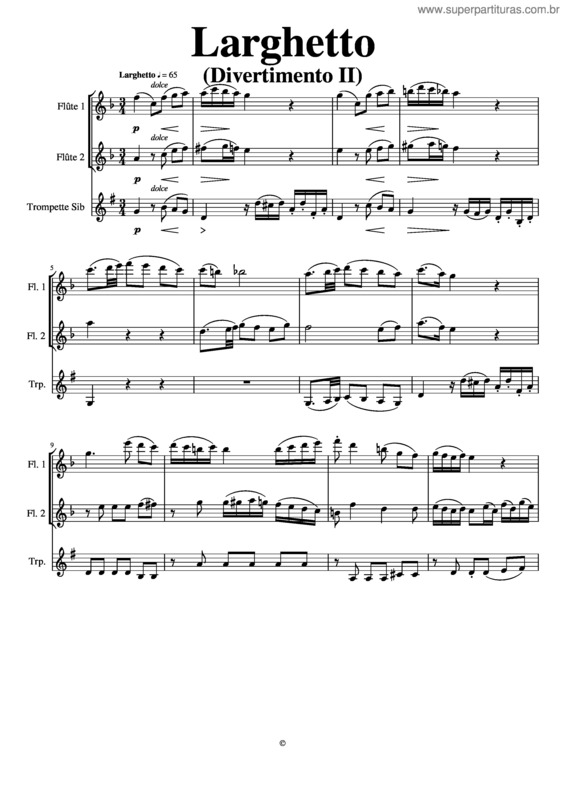 Partitura da música Larghetto v.6