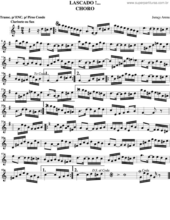 Partitura da música Lascado v.2