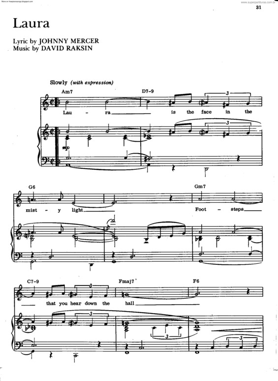 Partitura da música Laura v.33