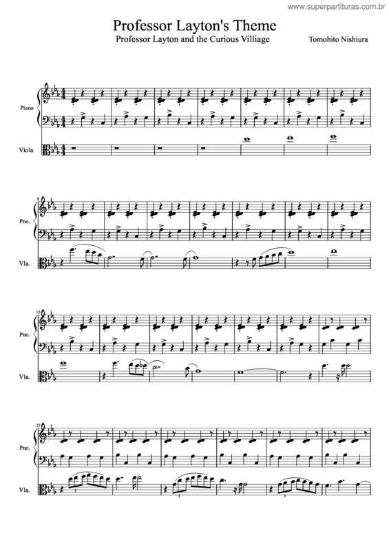 Partitura da música Layton