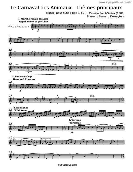 Partitura da música Le Carnaval Des Animaux v.10