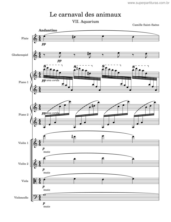 Partitura da música Le Carnaval Des Animaux v.6