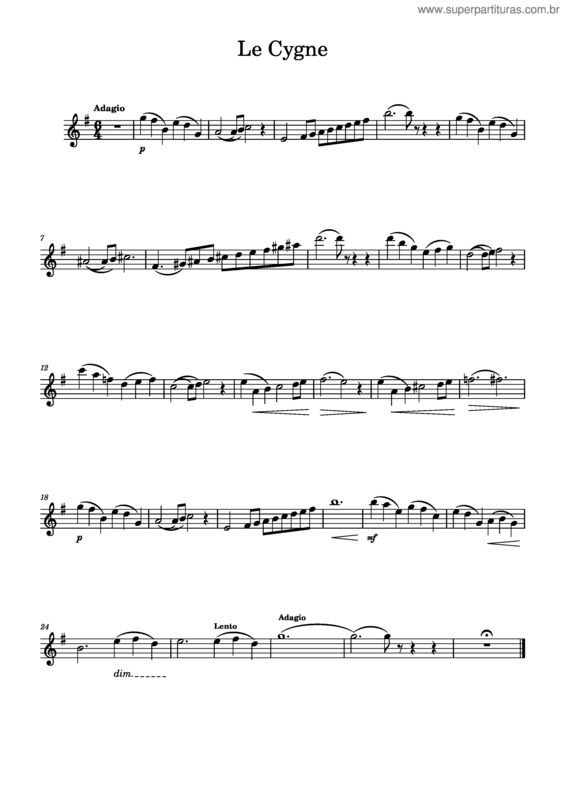 Partitura da música Le Cygne v.7