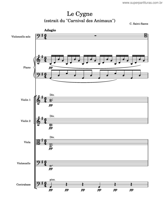 Partitura da música Le Cygne v.8