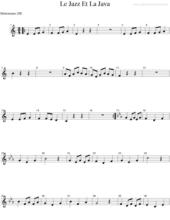 Partitura da música Le Jazz et la Java