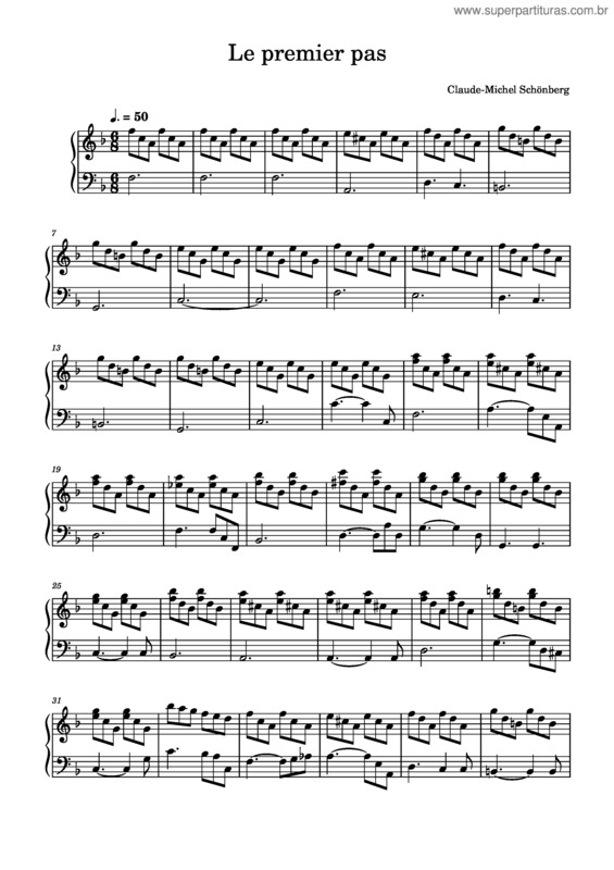 Partitura da música Le Premier Pas