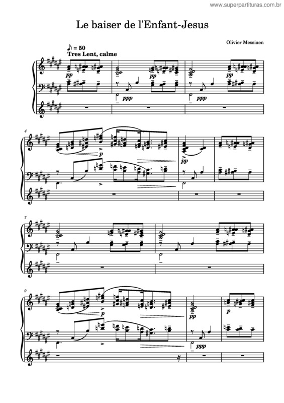 Partitura da música Le_Baiser_De_L`Enfant-Jesus- Olivier Messiaen