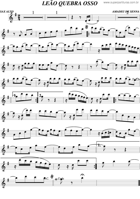 Partitura da música Leão Quebre Ossos