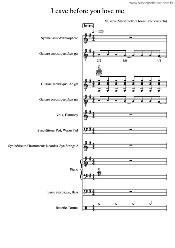 Partitura da música Leave Before You Love Me