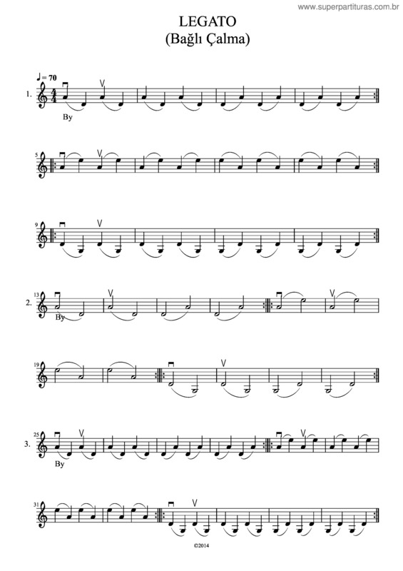 Partitura da música Legato