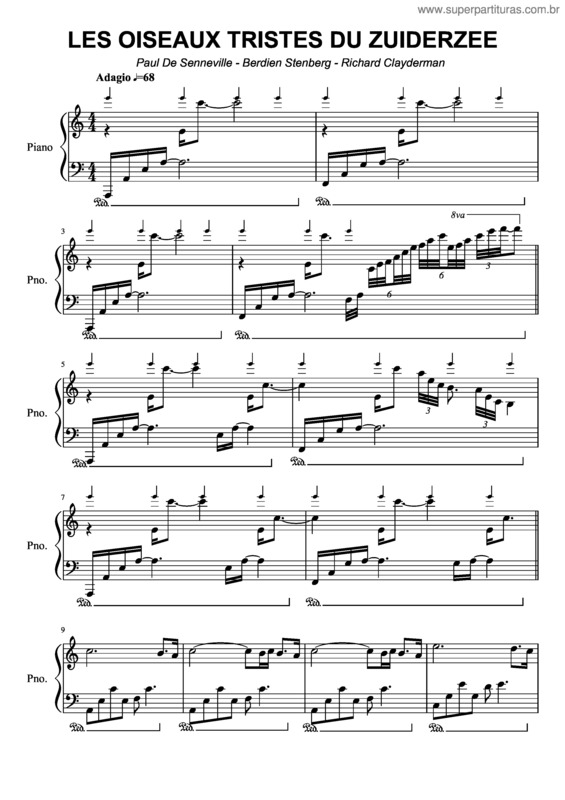 Partitura da música Les Oiseaux Tristes Du Zuiderzee