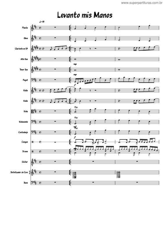 Partitura da música Levanto Mis Manos