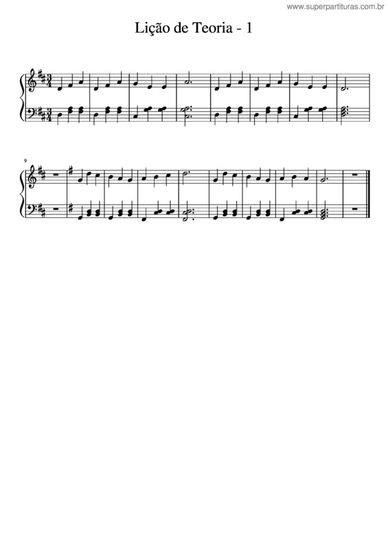 Partitura da música Lição De Teoria