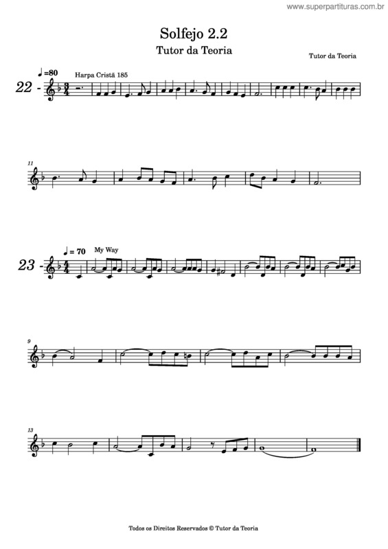 Partitura da música Lição v.8