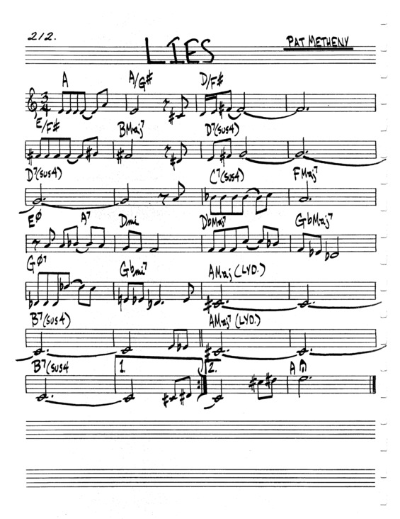 Partitura da música Lies v.8