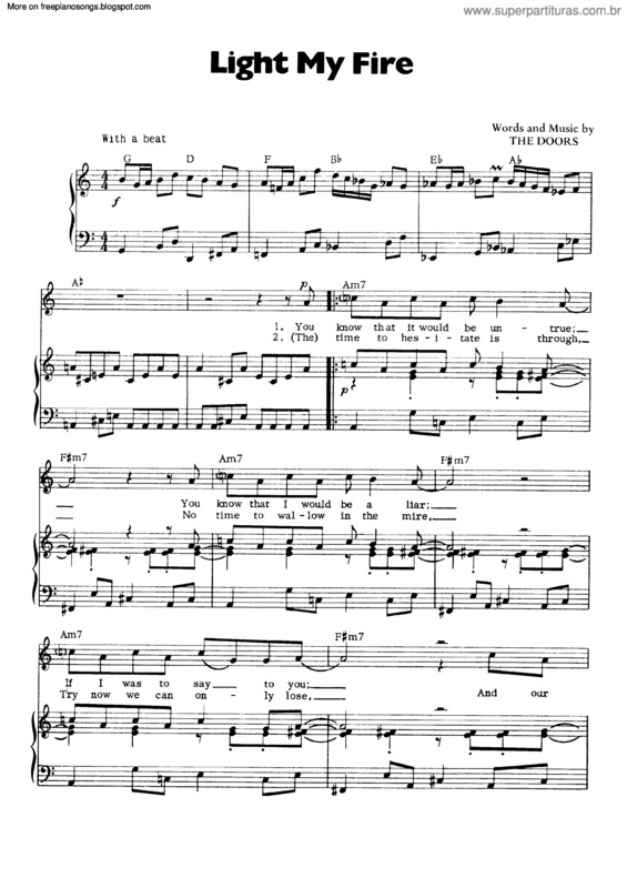 Partitura da música Light My Fire v.8