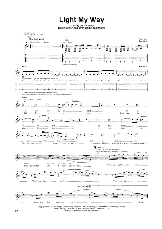 Partitura da música Light My Way