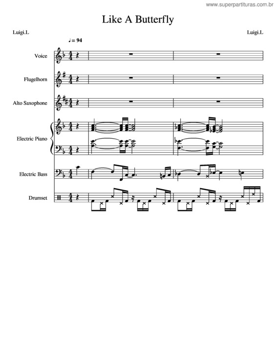 Partitura da música Like A Butterfly