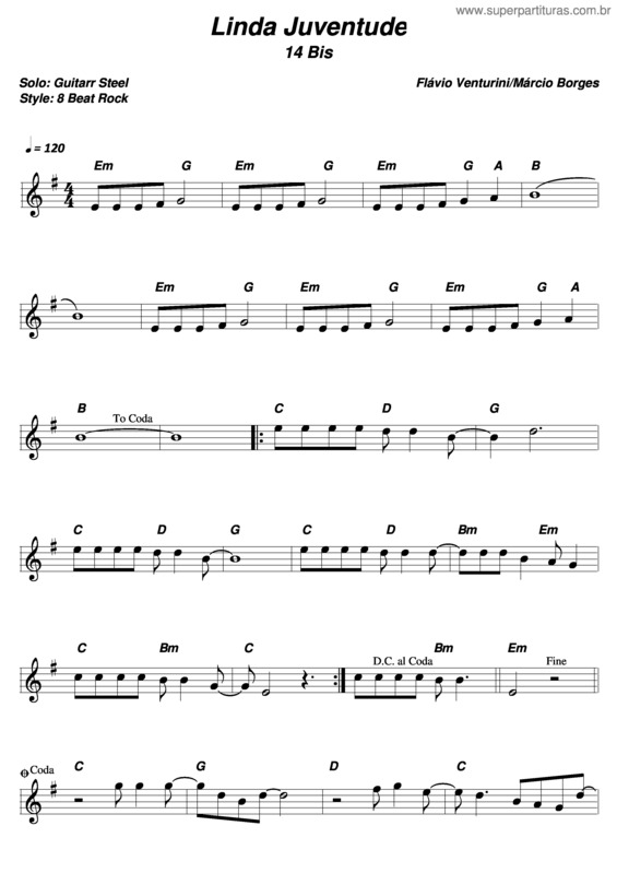 Partitura da música Linda Juventude v.6