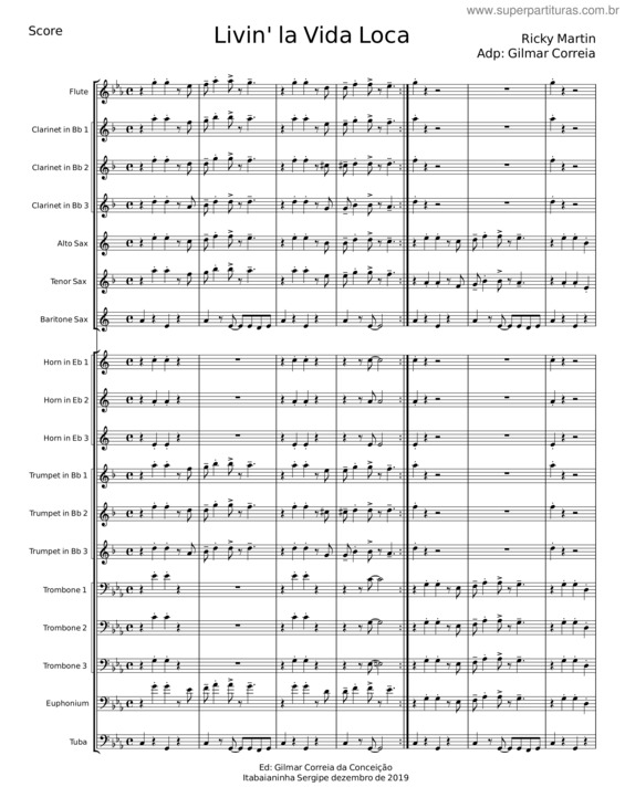 Partitura da música Livin` La Vida Loca v.7