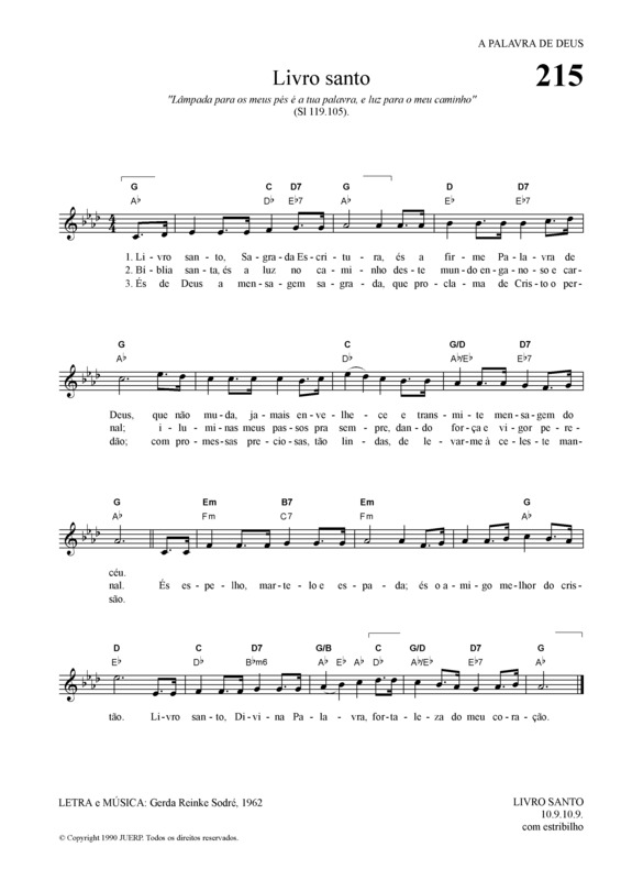 Partitura da música Livro Santo