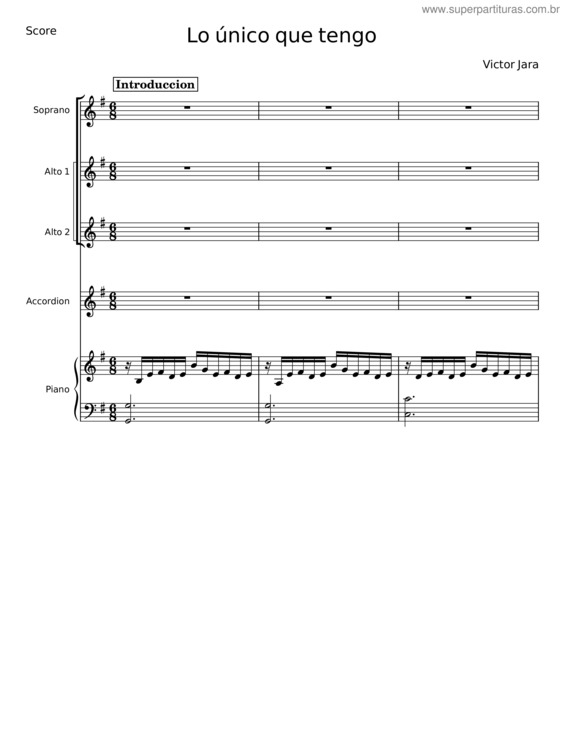 Partitura da música Lo Único Que Tengo