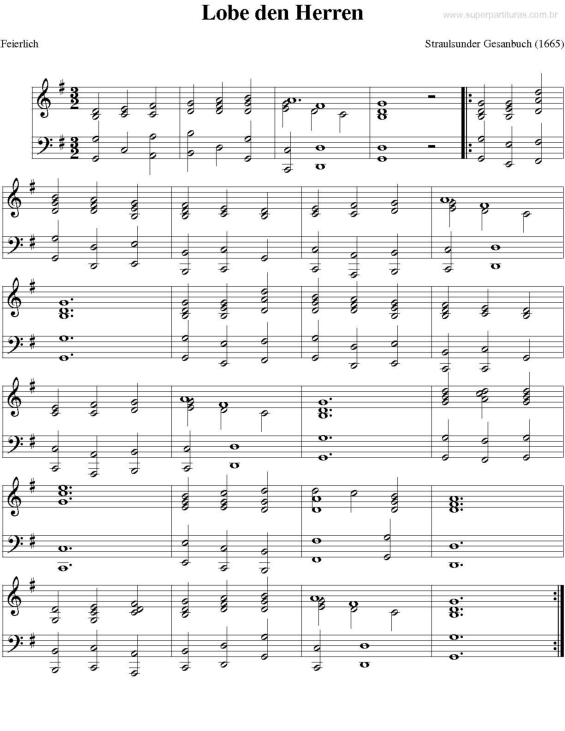 Partitura da música Lobe Den Herren