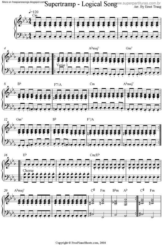 Partitura da música Logical Song v.3