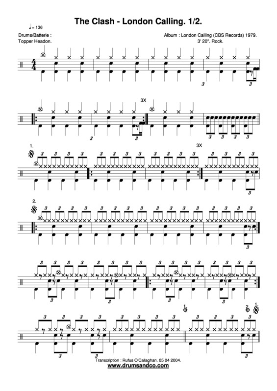 Partitura da música London Calling