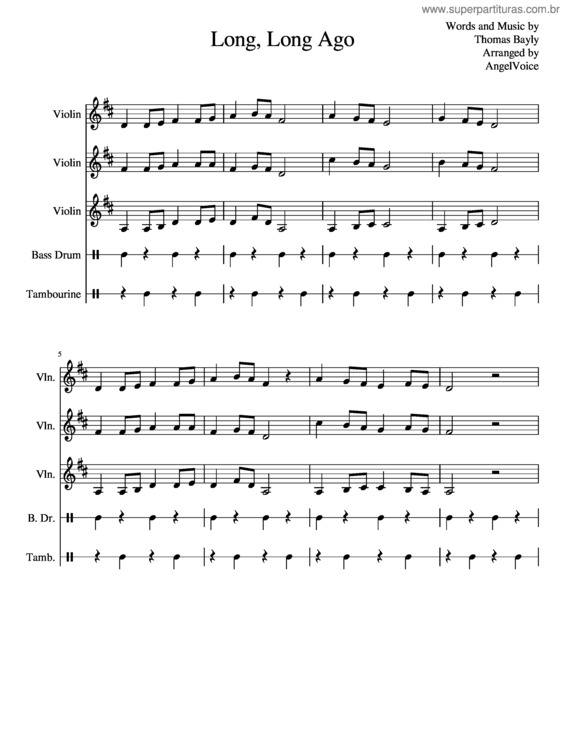 Partitura da música Long, Long Ago v.9