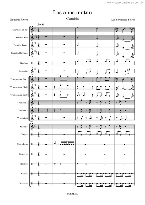 Partitura da música Los Años Matan