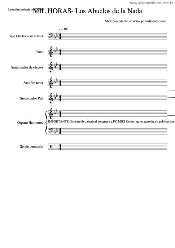 Partitura da música Los Abuelos De  La Nada