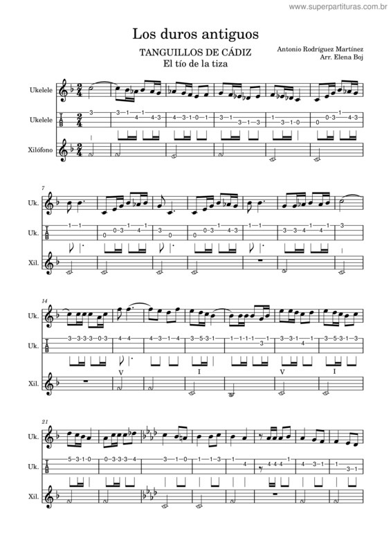 Partitura da música Los Duros Antiguos