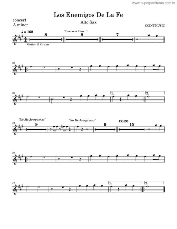 Partitura da música Los Enemigos De La Fe